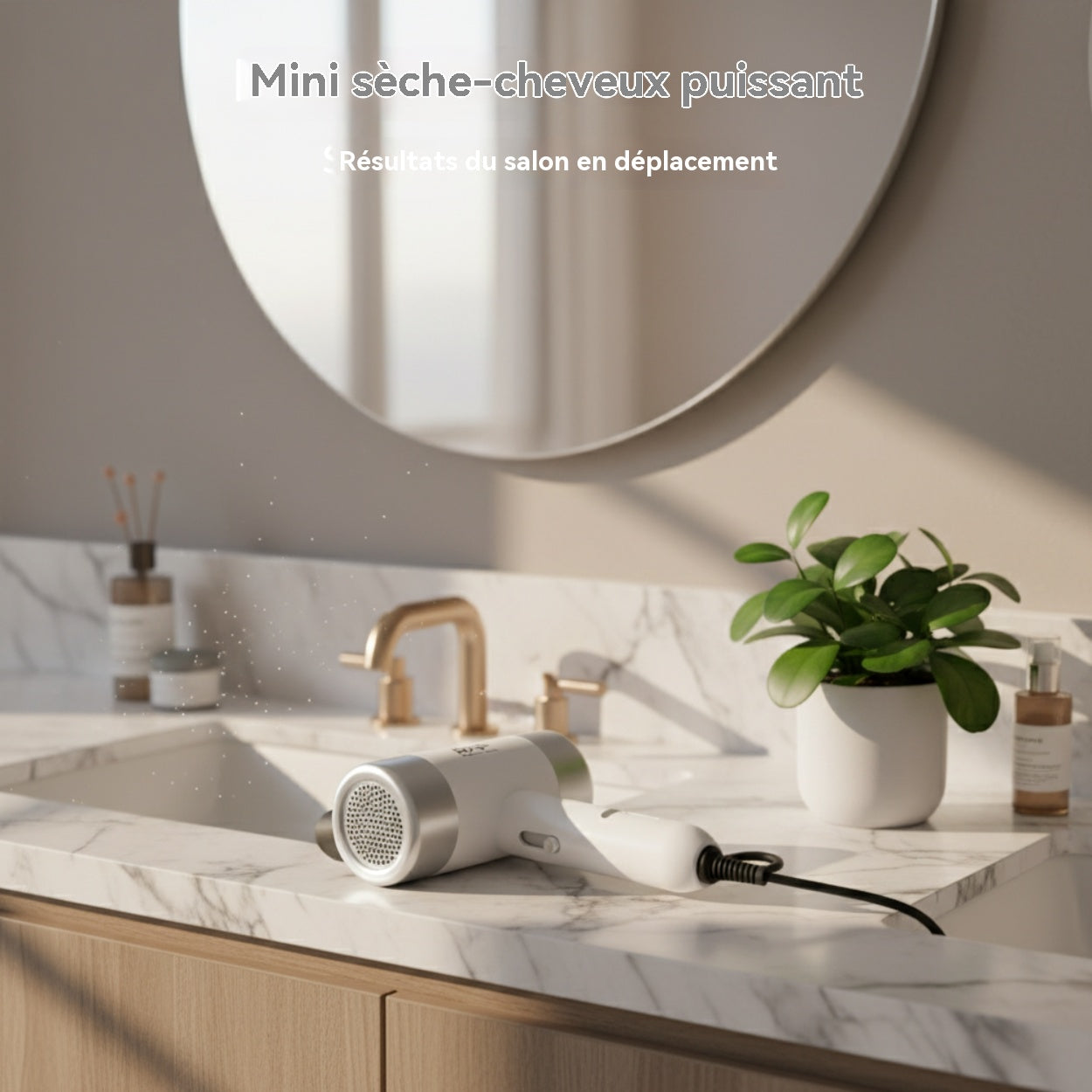 RAF Sèche-cheveux 800 W, séchage rapide 12 000 tr/min, protection contre la surchauffe, ABS, modes de température interchangeables, style salon professionnel pour la maison
