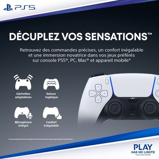 Sony Manette PS5 sans fil Dualsense - Starlight Blue