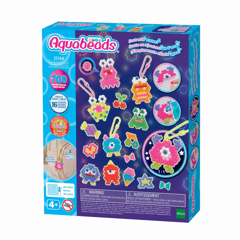 Aquabeads Kit de Création de Monstres 35144 avec 700 Perles & Attachements pour Porte-clés