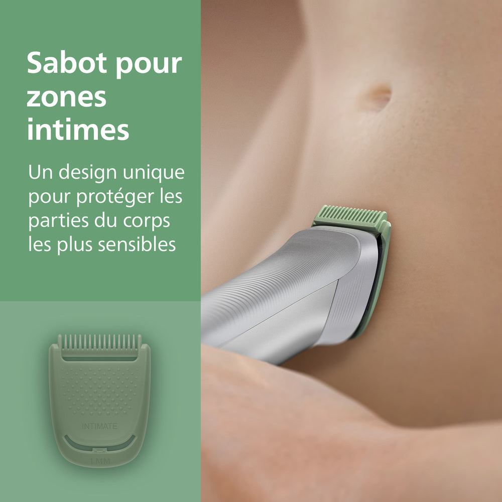 PHILIPS Series 5000 MG5941/15 - Tondeuse 11-en-1, visage + cheveux + corps, lames métalliques auto-affûtées, technologie BeardSense, 11 accessoires et 13 hauteurs de coupe (0,5 à 16 mm). Autonomie de 120 min, recharge USB, 100 % étanche, pochette sou