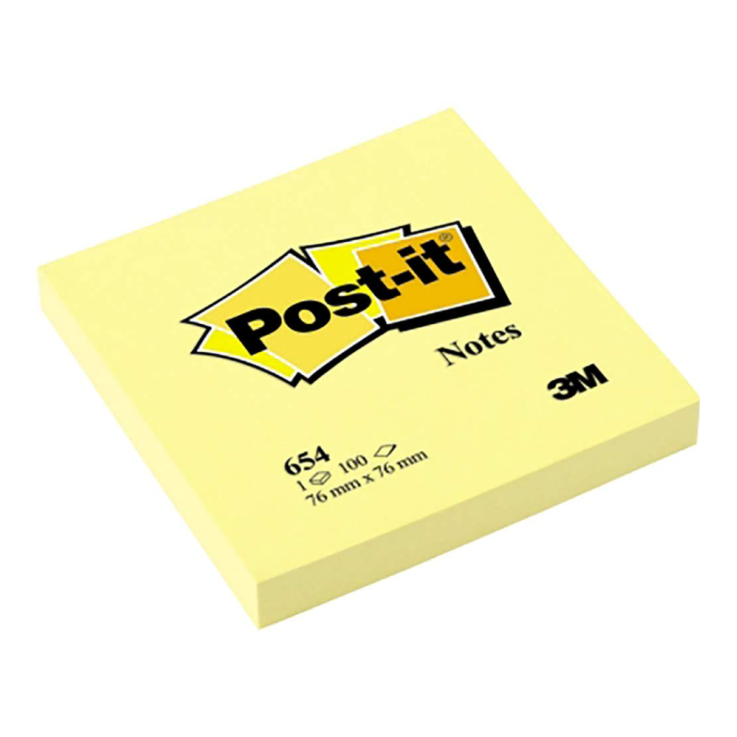 Post-it® Notes repositionnables, Jaune canari, 76 mm x 76 mm, 100 feuilles/bloc, 6 blocs/paquet, 100 % PEFC, SGSCH-PEFC-COC-110078