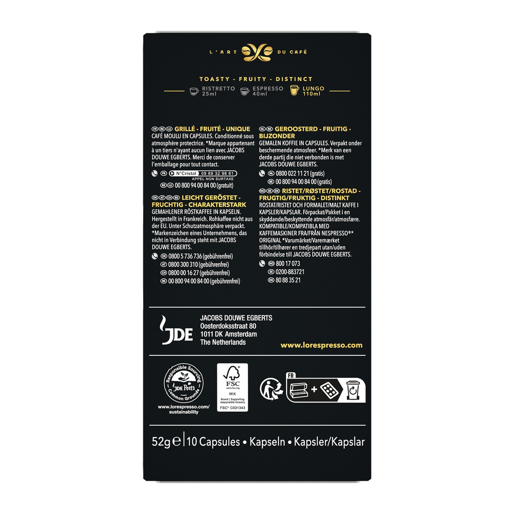 L'OR Capsules Espresso Lungo Profondo compatible Nespresso x10