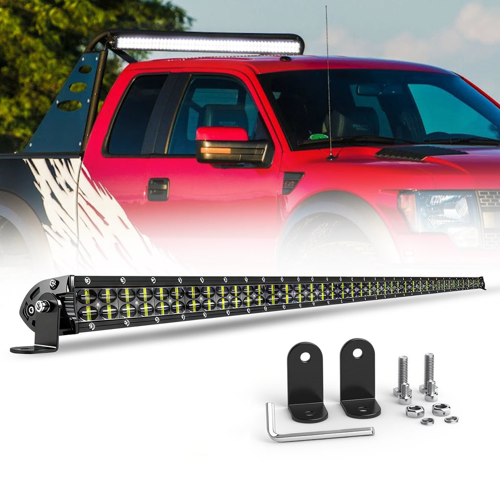 CO LIGHT "42" Barre lumineuse LED double rangée, projecteur et éclairage de travail, barre LED 6D, éclairage de toit pour camion 4x4, ATV, voiture, éclairage de conduite tout-terrain, 12V 24V