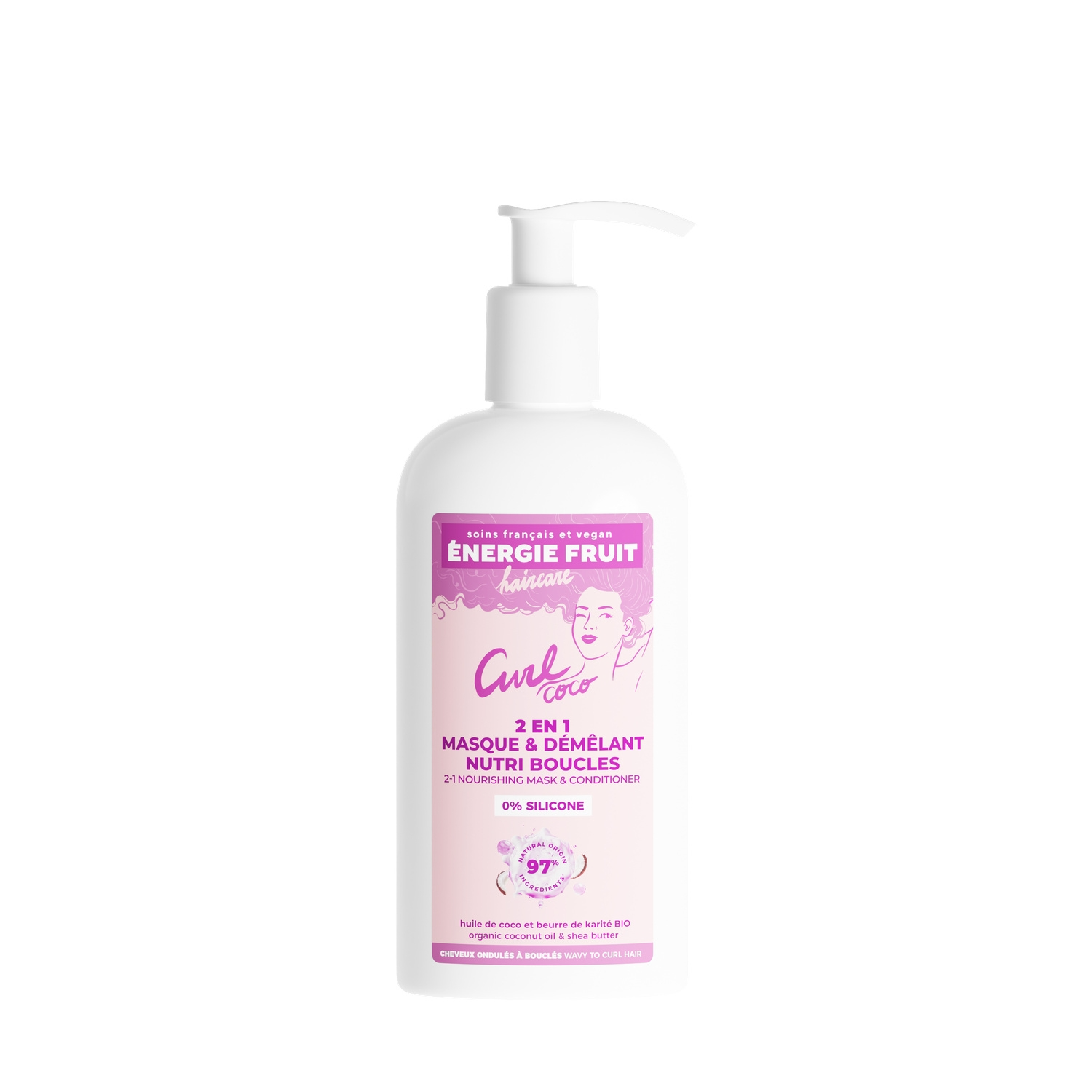 Énergie Fruit Masque capillaire nourrissant pour cheveux bouclés noix de coco et beurre de karité - 300 ml