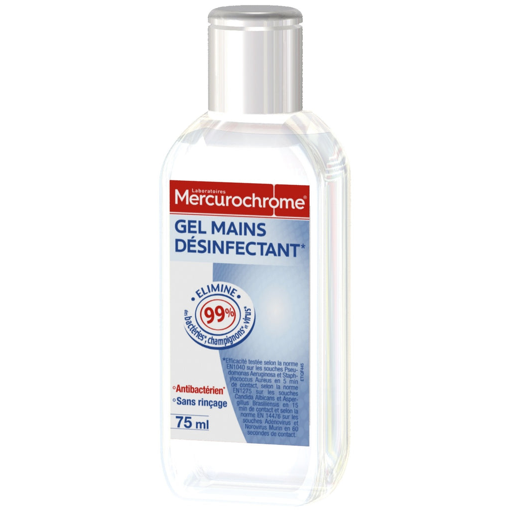 MERCUROCHROME Gel hydroalcoolique Désinfectant Mains Antibactérien 75ML