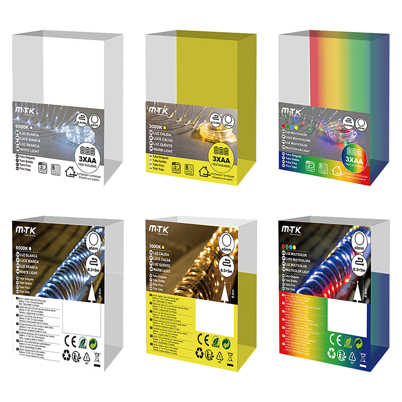 M.TK MOVETECK Guirlande lumineuse d’extérieur 15,3 m, tubes LED, 150 LED, blanc chaud, pour intérieur/extérieur, fêtes, mariages, Noël, 8 modes et intensité réglable