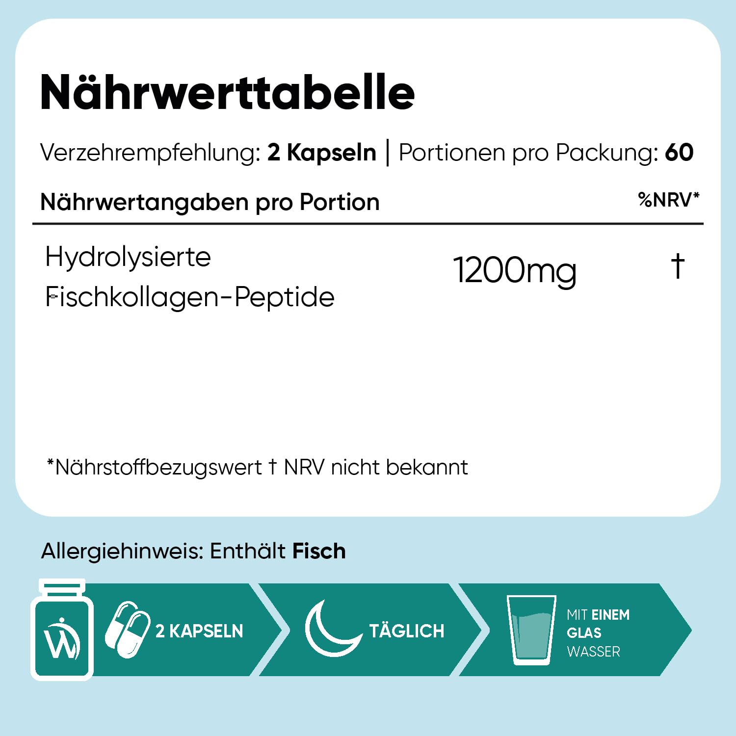 WeightWorld Collagène marin pur 1200 mg - 120 gélules