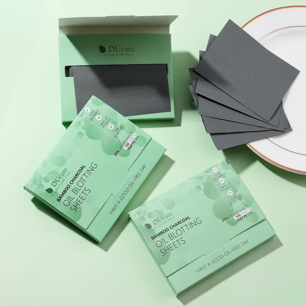 DUcare Feuilles absorbantes pour le sébum du visage, 100 feuilles