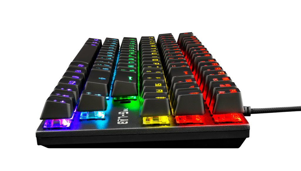 THE G-LAB Keyz Mercury Clavier Gaming Mécanique Switch Rouge Filaire RGB TKL - AZERTY - Noir