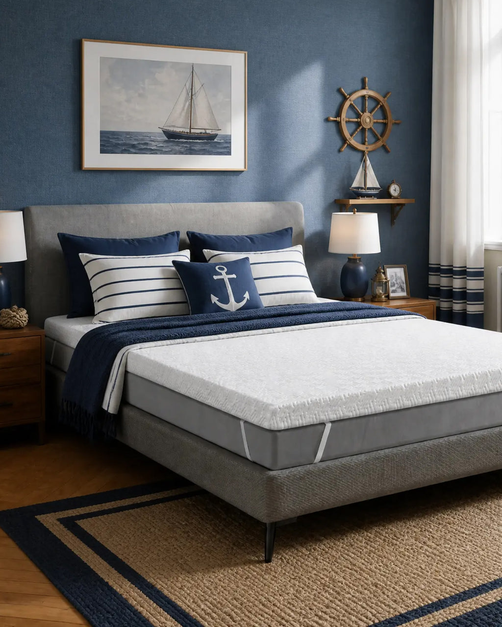 MENDALE Surmatelas en mousse à mémoire de forme - 5 cm, matelas surmatelas confortable, soulagement des points de pression, ultra doux et hypoallergénique, 135 x 200 cm