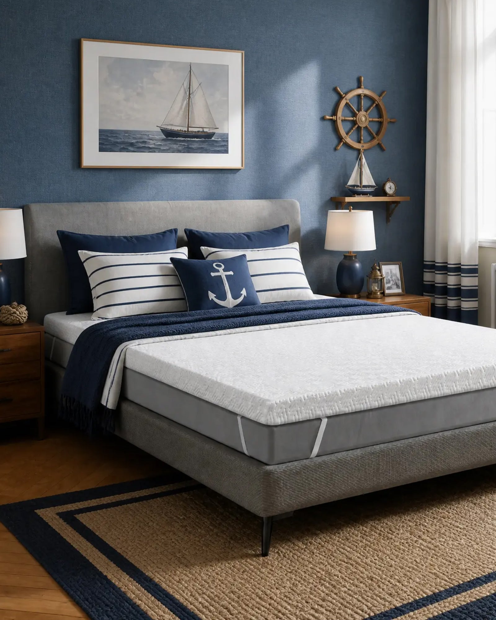 MENDALE Surmatelas en mousse à mémoire de forme - 5 cm, matelas surmatelas confortable, soulagement des points de pression, ultra doux et hypoallergénique, 135 x 200 cm