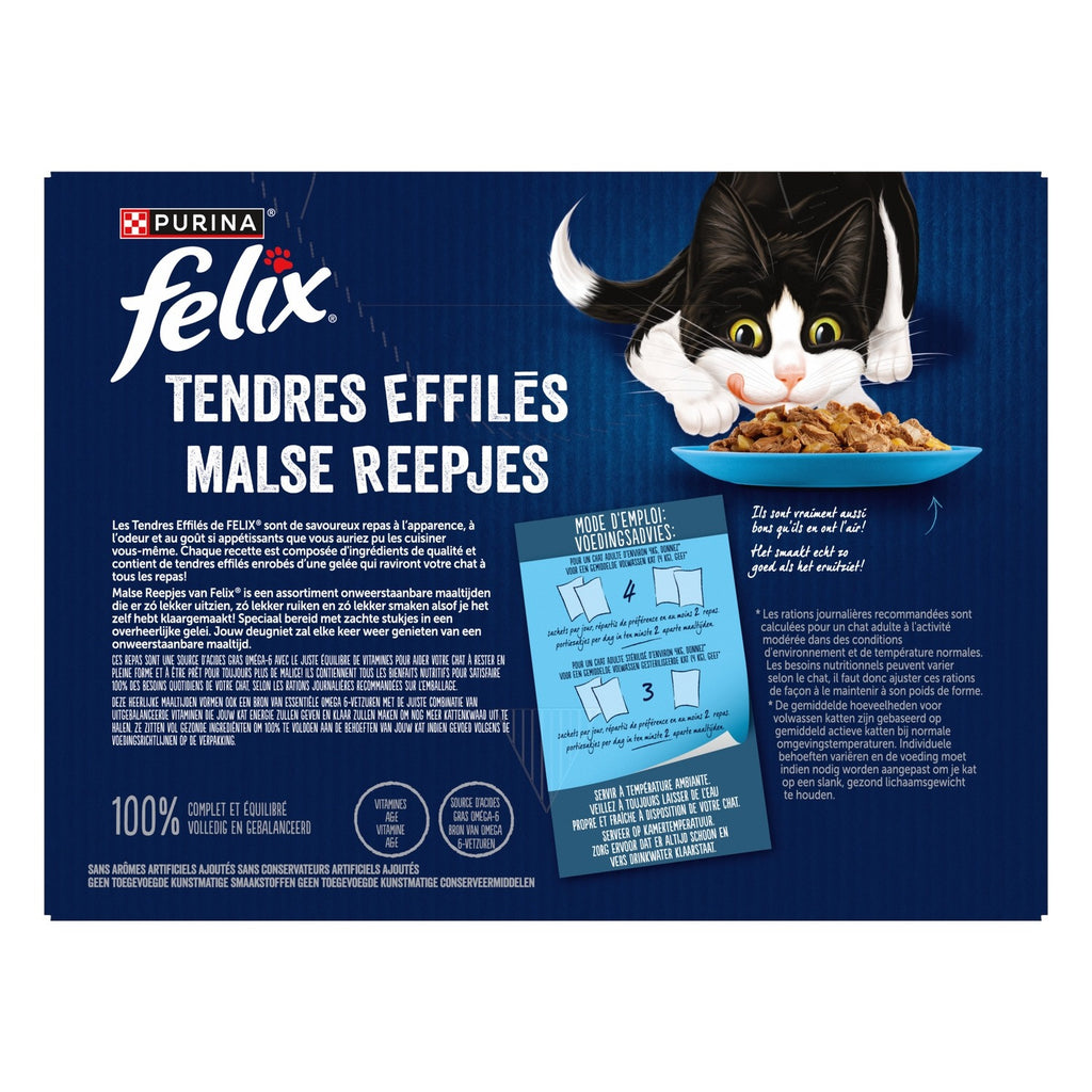 Felix Filets de poisson en gelée Sélection de poissons Aliment pour chat - 12 x 85 g