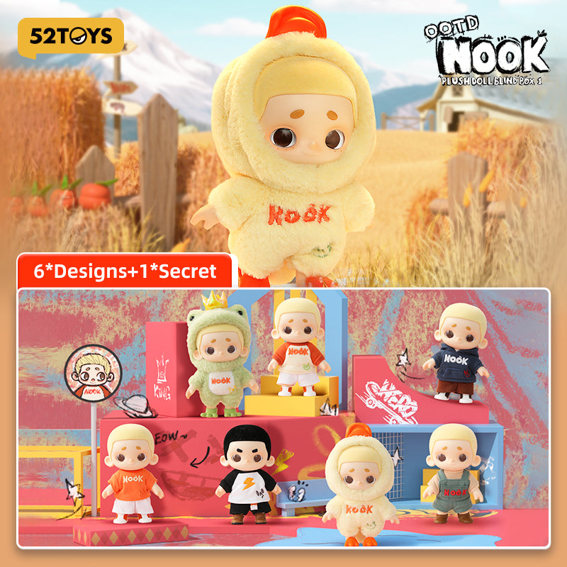 52TOYS Série NOOK OOTD Boîte Mystère Peluche Pendentif de Collection Tendance & Figurine Décorative Une Figurine Aléatoire par Commande