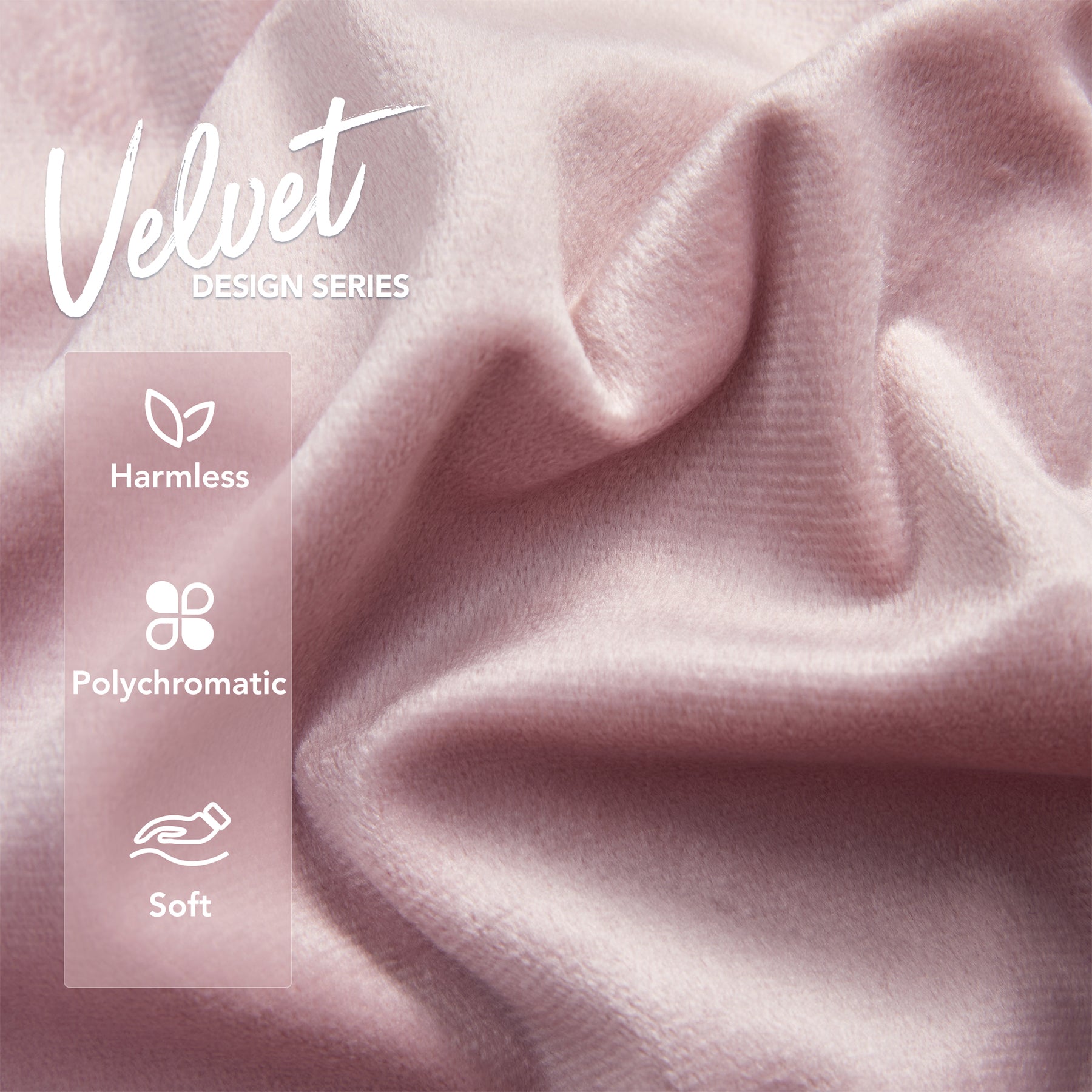 Deconovo housse de coussin en velours néerlandais, coloris rose, 50 x 50 cm, 1 pièce
