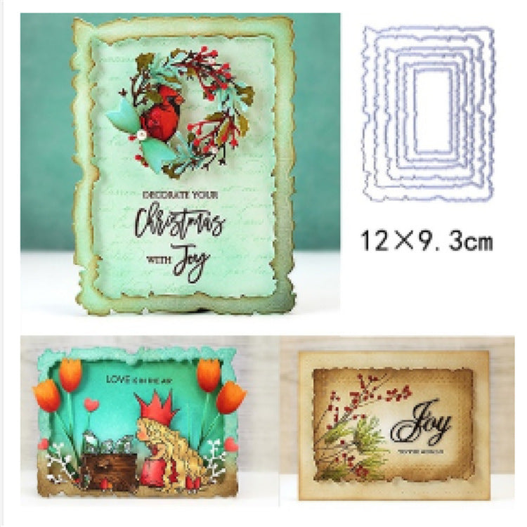 1 Set de Dies de Découpe pour Cadres Rectangulaires Dies en Métal pour Décoration et Création de Papier DIY Masque de Création pour Scrapbooking et Fabrication de Cartes