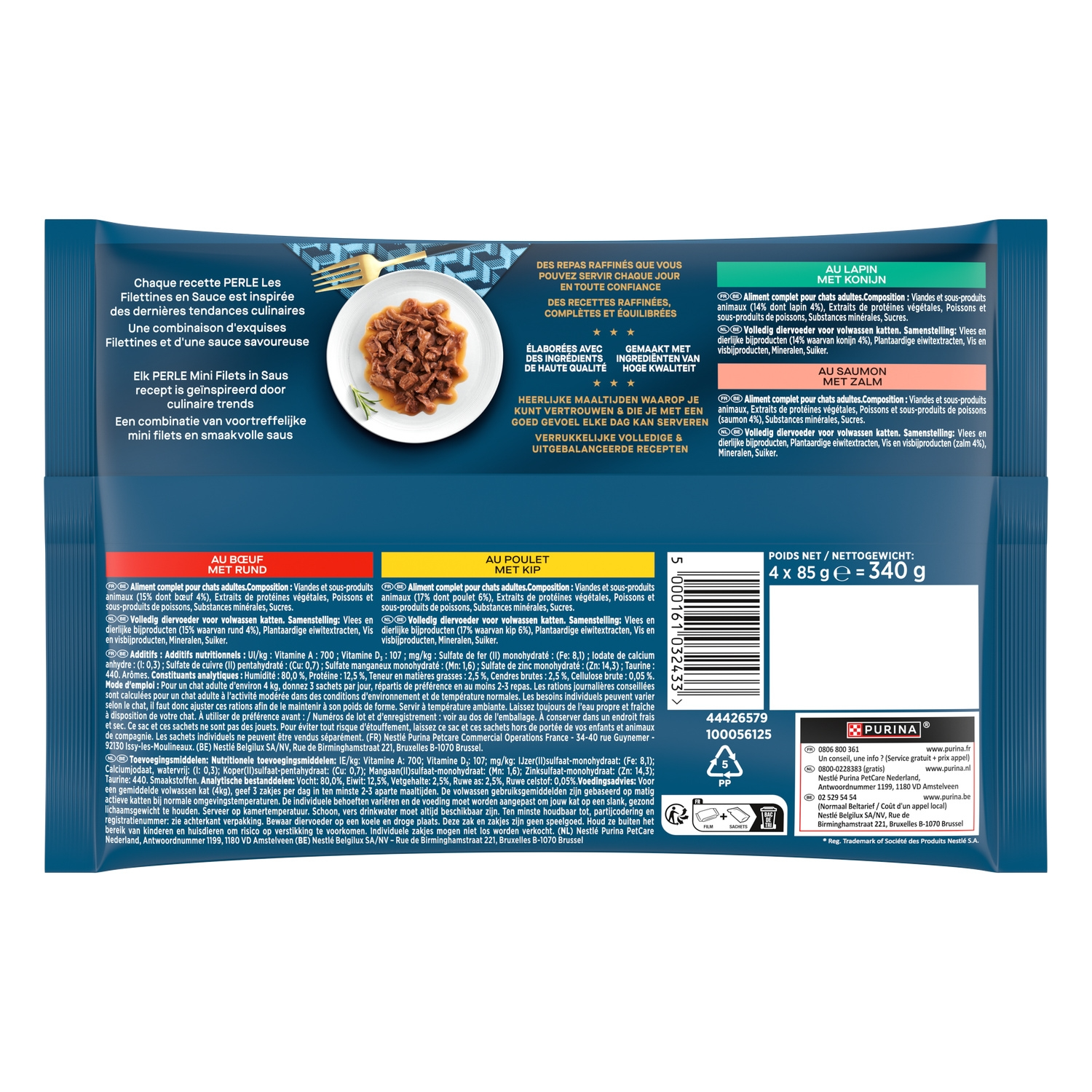 Gourmet Sauce Mini Filets Aliment pour chat Pack assorti - 4 x 85 g