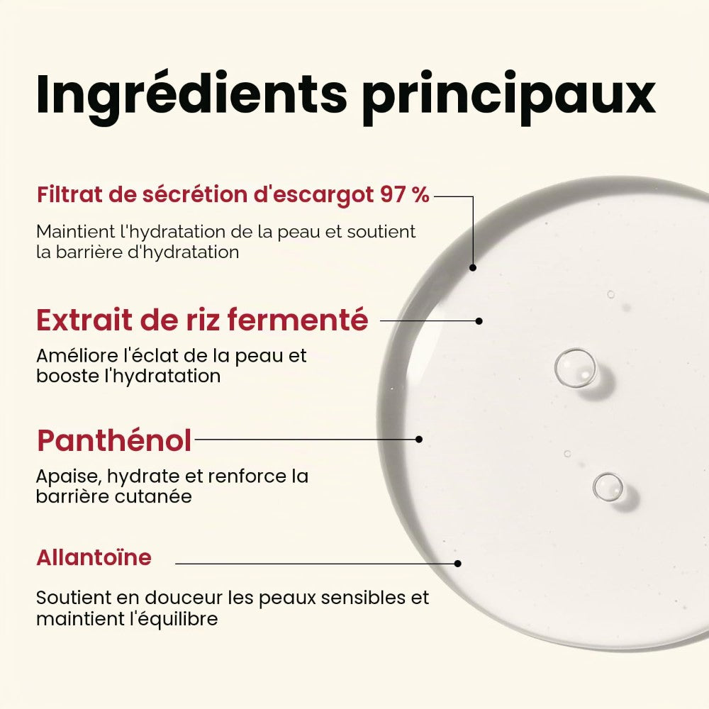 K-SECRET SEOUL1988 Essence : mucine d’escargot 97 % + riz 100ml