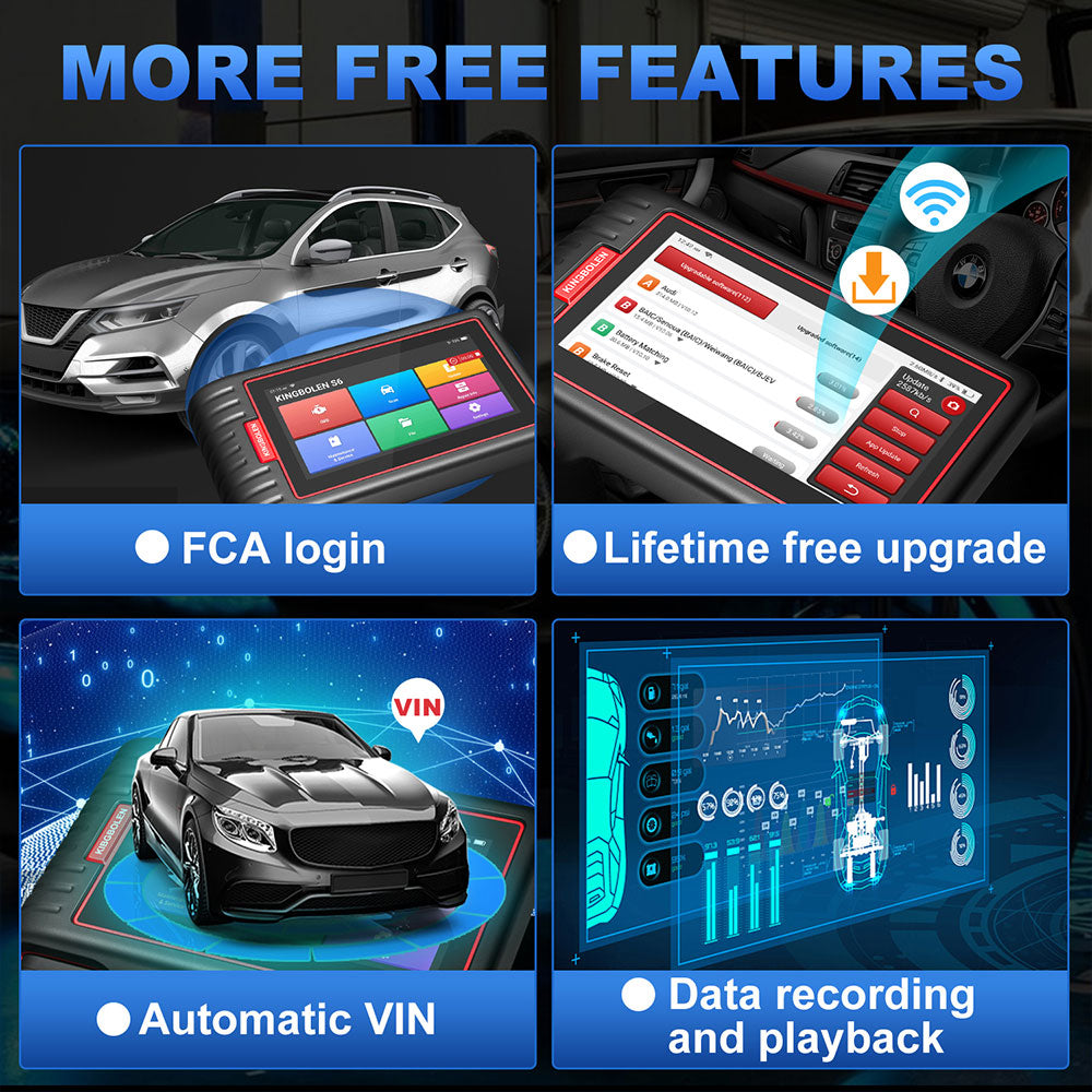 Scanner OBD2 KINGBOLEN S6, outil de diagnostic de voiture de lecteur de code du système Bluetooth tout, outil de balayage SAS/BMS/TPMS d'entretien Auto-VIN 28+