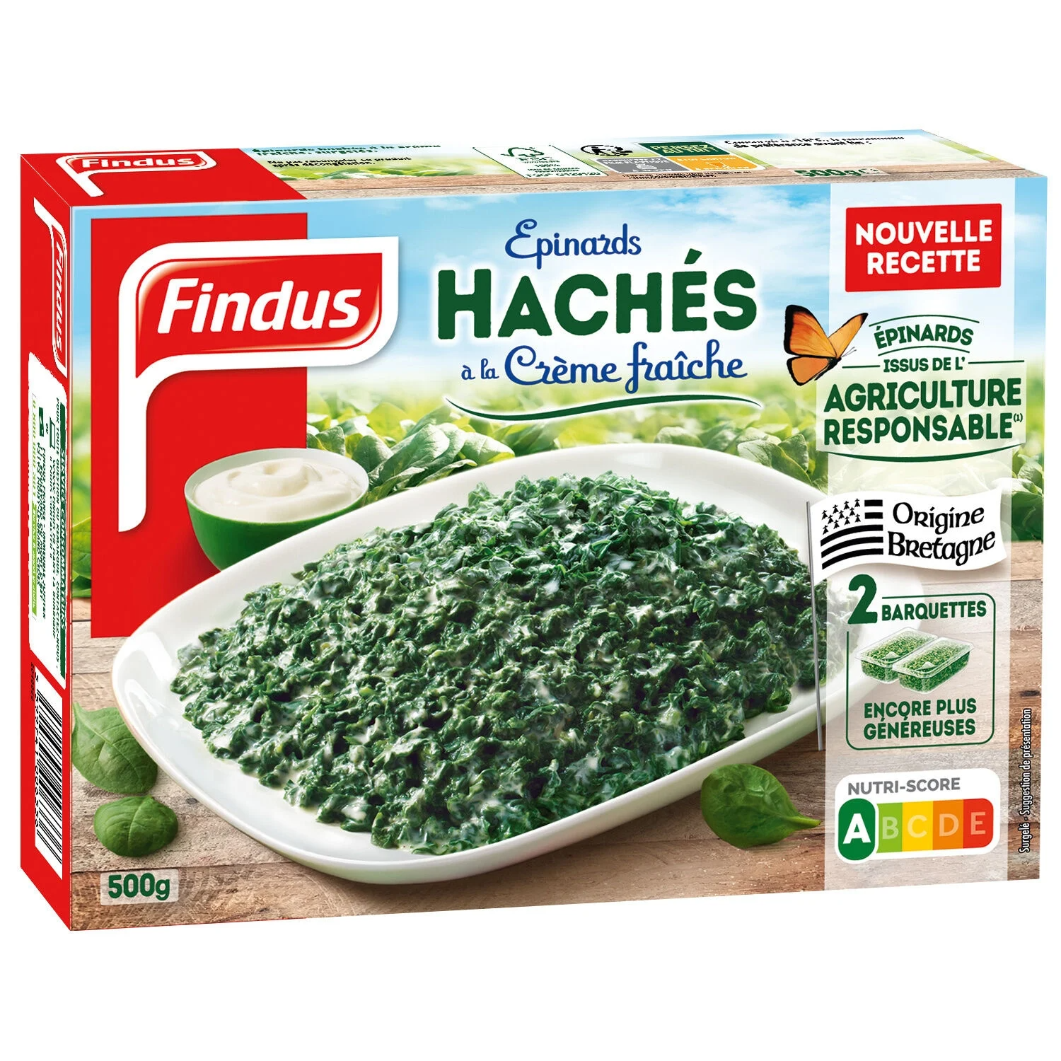 FINDUS Epinards hachés à la crème fraîche 500g