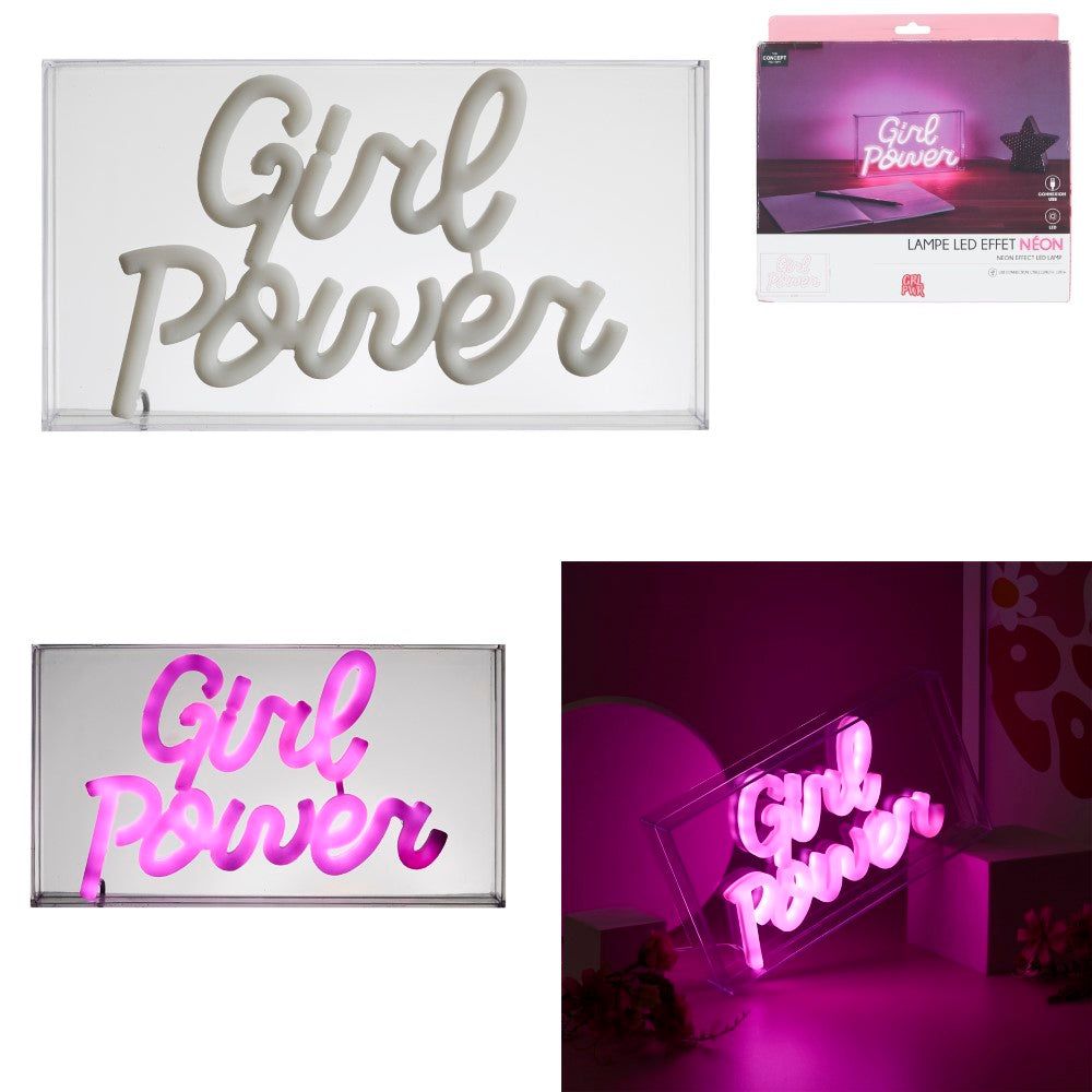 HOME DECO FACTORY Lampe LED en acrylique effet néon CO GRL PWR