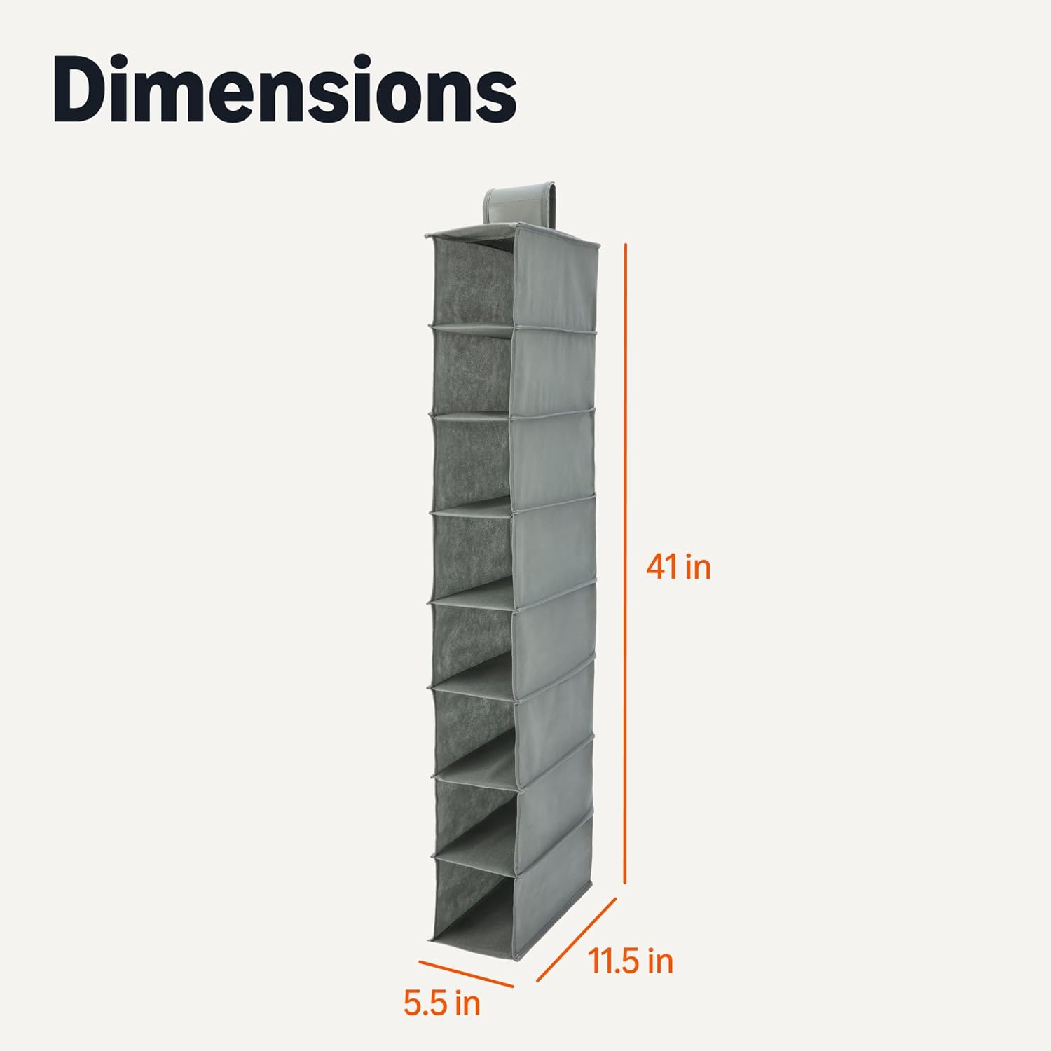 ANQI Étagère de rangement suspendue à 8 niveaux pour chaussures gris foncé - 29,2 x 104,1 x 14,0 cm