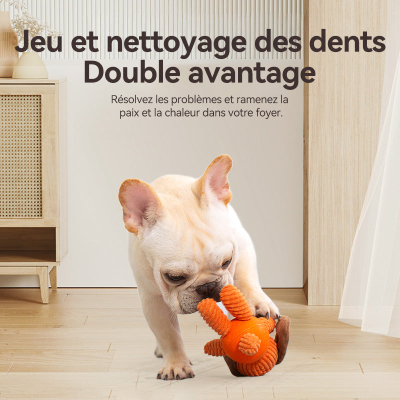 Blinkit Jouets en peluche pour chiens avec couineur, Velours côtelé épais et caoutchouc naturel, Jouet à mâcher nettoyant les dents, Jouets en peluche rembourrés doux pour toutes races de chiens