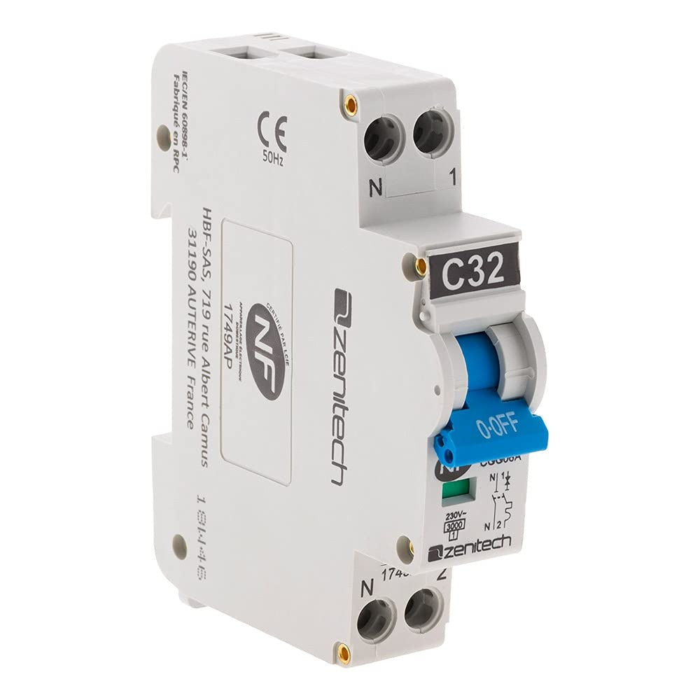 Disjoncteur PH/N - 20A NF pour cumulus et chauffe-eau - Zenitech