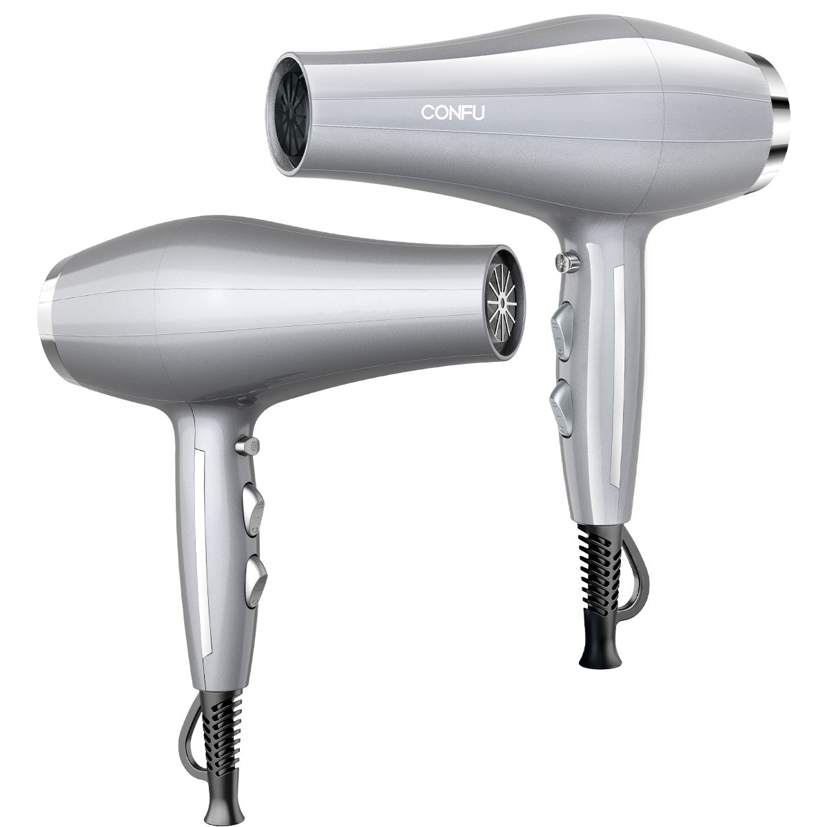 CONFU 8955 Sèche-cheveux haute vitesse 21 000 tr/min, réglage du mode à 7 vitesses, puissance 2 300 W - Argent