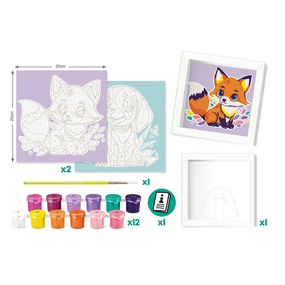 Maped Creativ Peinture par Numéros – Chien et Renard – Activité de Peinture pour Enfants