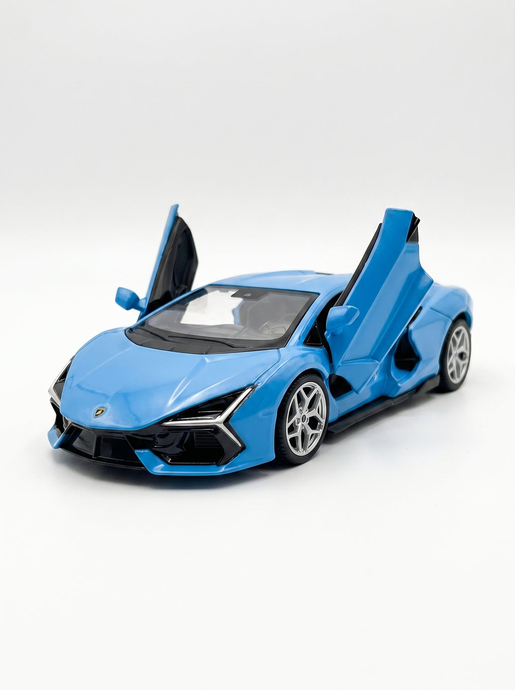 Voiture miniature 1:36 Lamborghini Revuelto, Finition bleu mat, Alliage moulé sous pression avec portes ouvrantes et action de recul, Jouet parfait pour enfants et pièce de décoration