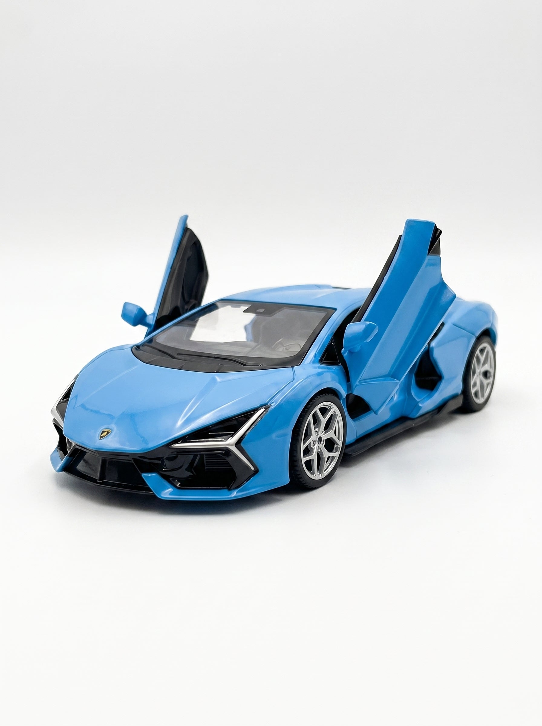 Voiture miniature 1:36 Lamborghini Revuelto, Finition bleu mat, Alliage moulé sous pression avec portes ouvrantes et action de recul, Jouet parfait pour enfants et pièce de décoration