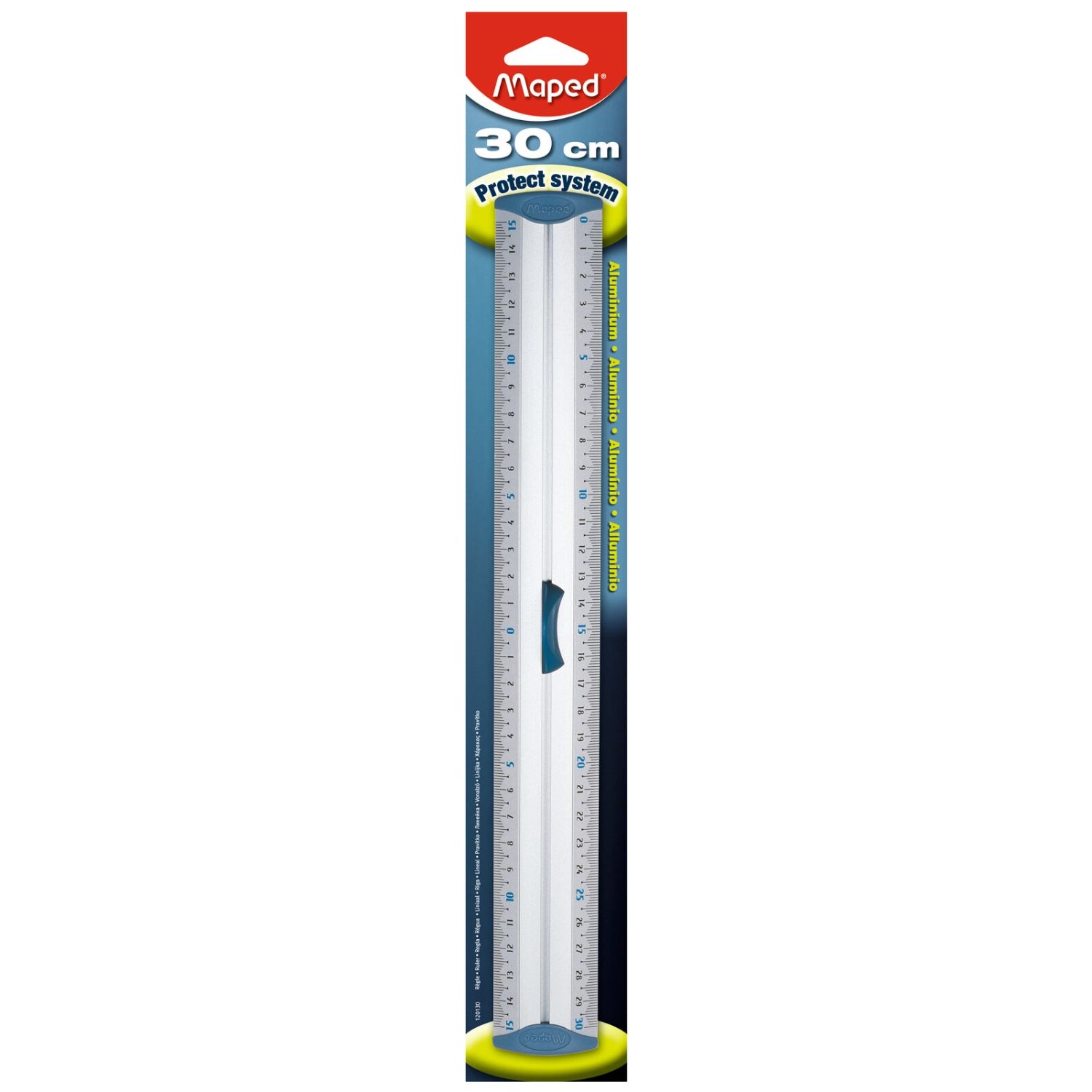 Maped Règle triple décimètre en aluminium 30 cm argent