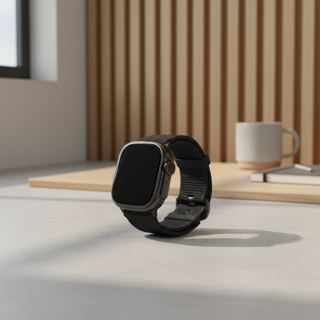 Apple Watch Ultra 2 Montre connectée avec boitier titane noir et bracelet trail noir - Taille M/L