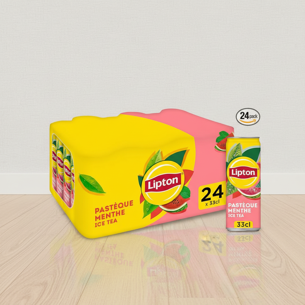 Lipton Thé glacé Pastèque menthe, pack de 24 x 33 cl