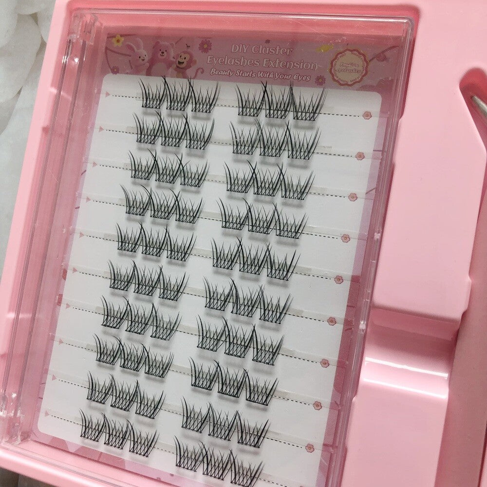 MeoMagic - Kit de faux cils pré-collés avec pinces à épiler - 10 lignes - F22