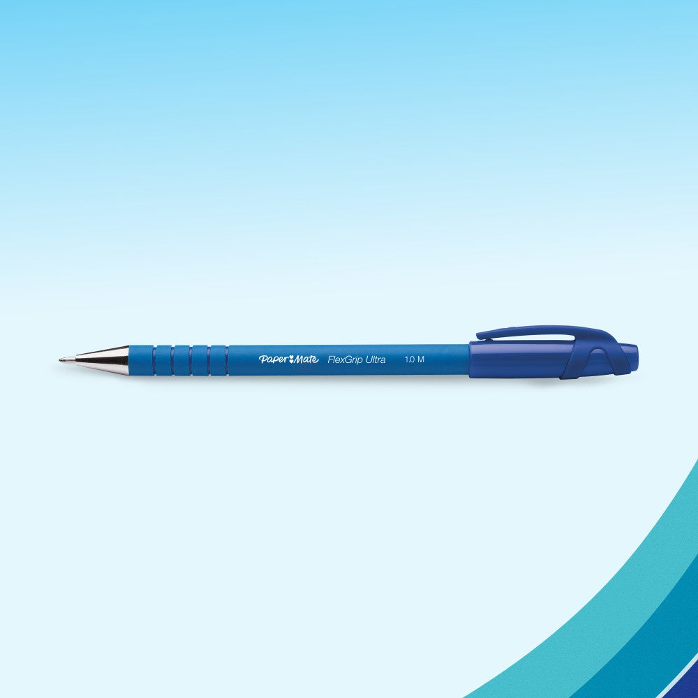 Paper Mate Flexgrip Ultra stylo bille rétractable à pointe moyenne | encre bleu