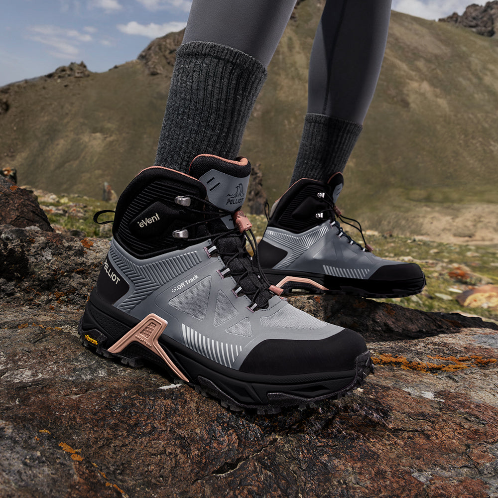 PELLIOT Bottes de randonnée à hautes tiges pour femmes Voyage Camping – Durable et de soutien, Gris roche (EU 37)