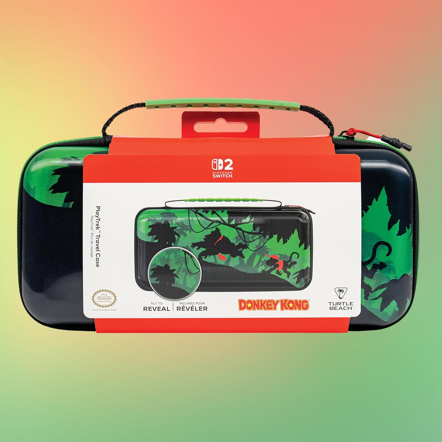 Turtle Beach Étui de transport Playtrek pour Switch et Switch 2 - Édition Donkey Kong - Design lenticulaire - sous licence officielle Nintendo