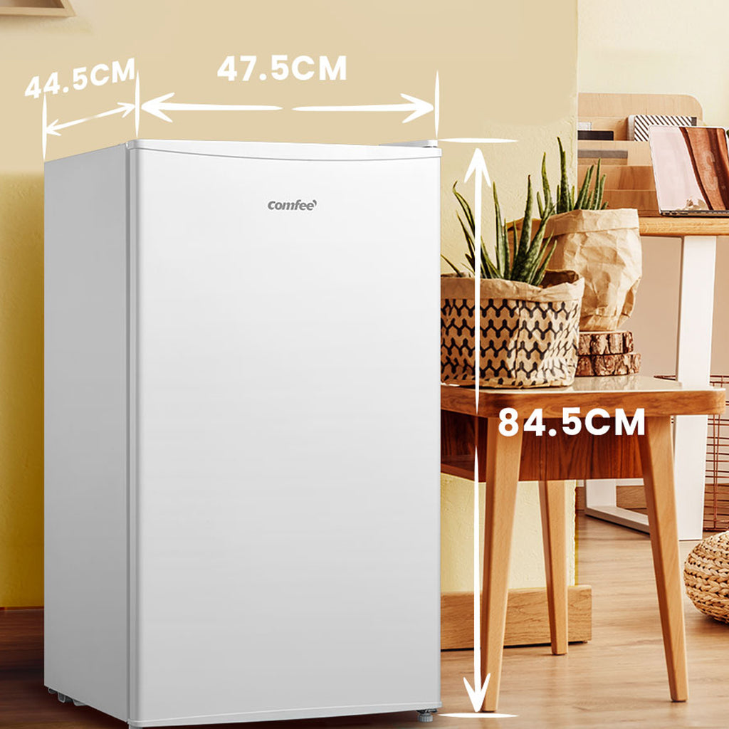 Comfee' RCU60WH2(E) Congélateur vertical avec tiroirs 60 L, 3 x tiroirs de congélation, porte unique, température réglable, porte réversible, silencieux, pose libre, Blanc