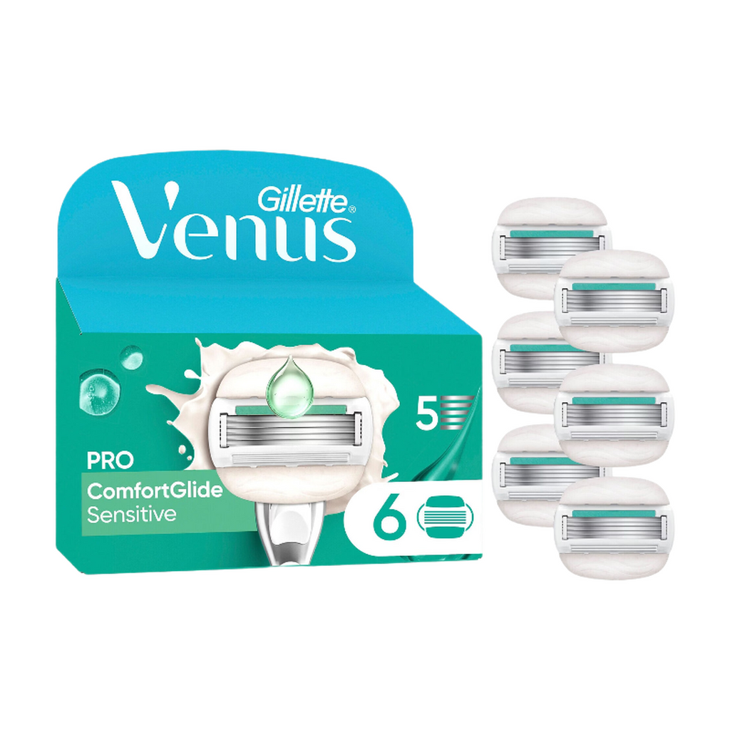 Gillette Venus Pro ComfortGlide Sensitive Recharges de lames de rasoir pour femmes - 6 pièces