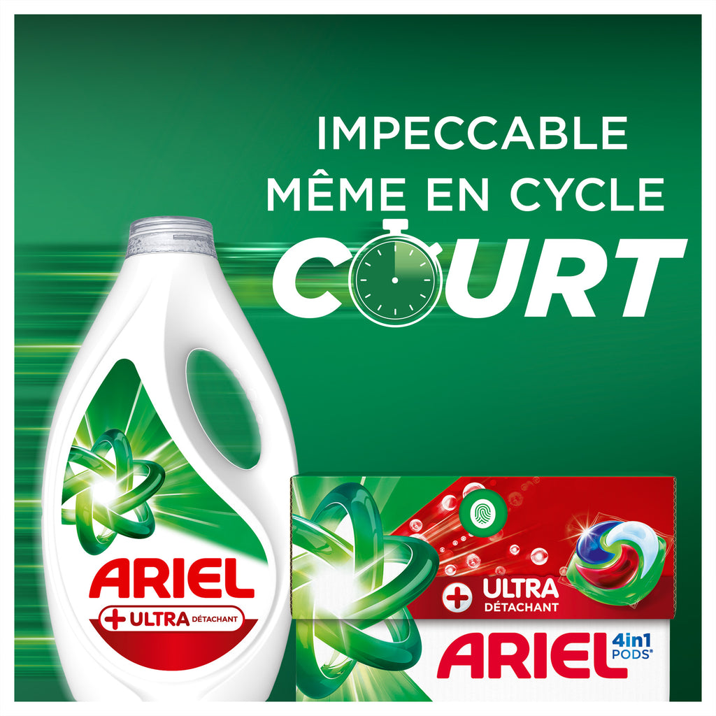 Ariel PODS® 4-en-1 Capsules de lessive + Ultra détachant, 26 doses