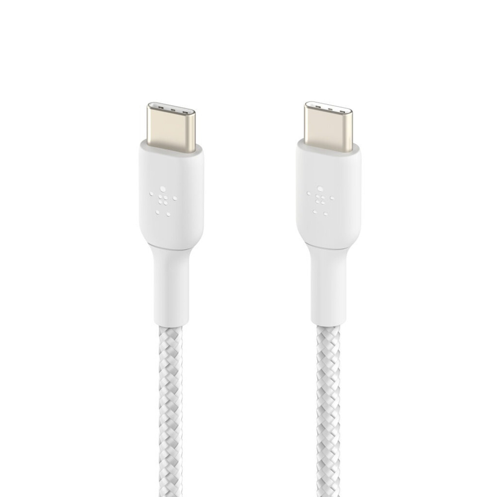 Belkin BoostCharge câble à gaine tressée USB-C vers USB-C - 15 cm - blanc
