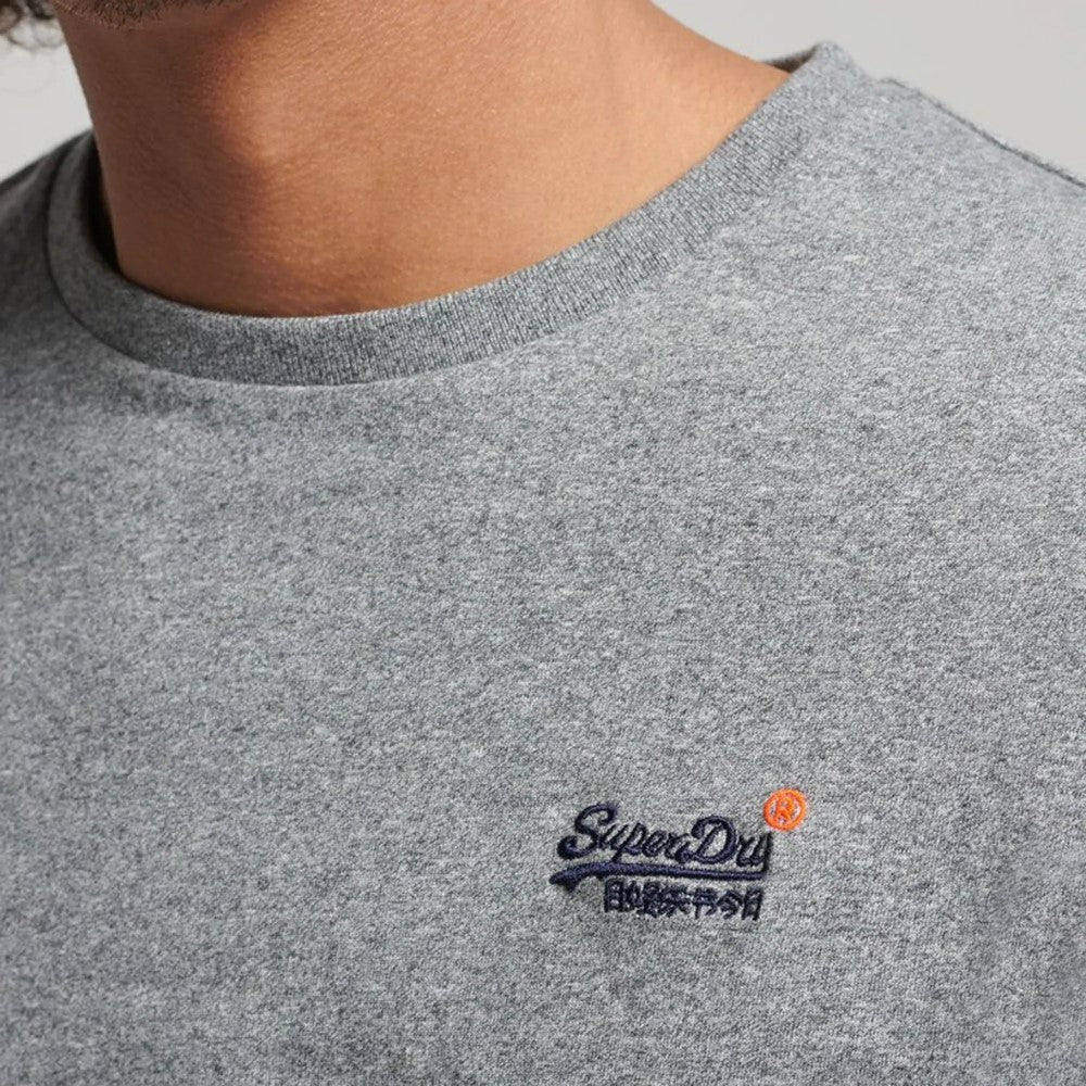 SUPERDRY T‑shirt à manches longues vintage gris chiné - Taille XL