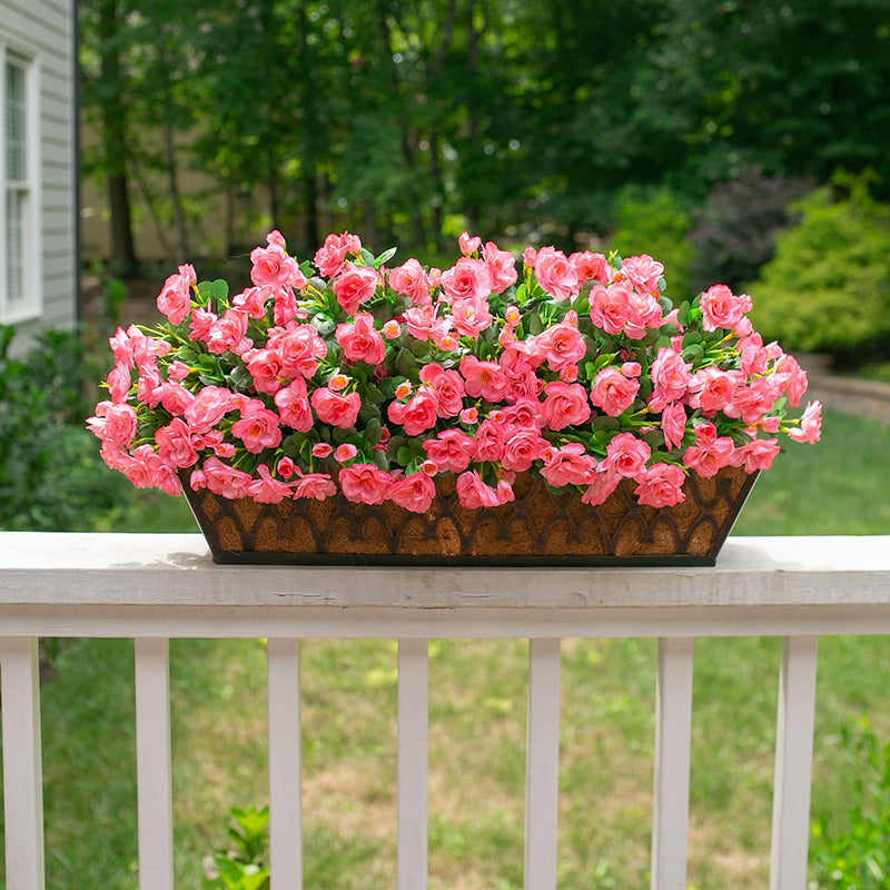 Yuejia Lot de 6 bouquets de fleurs artificielles en soie camélia rose - 38 cm