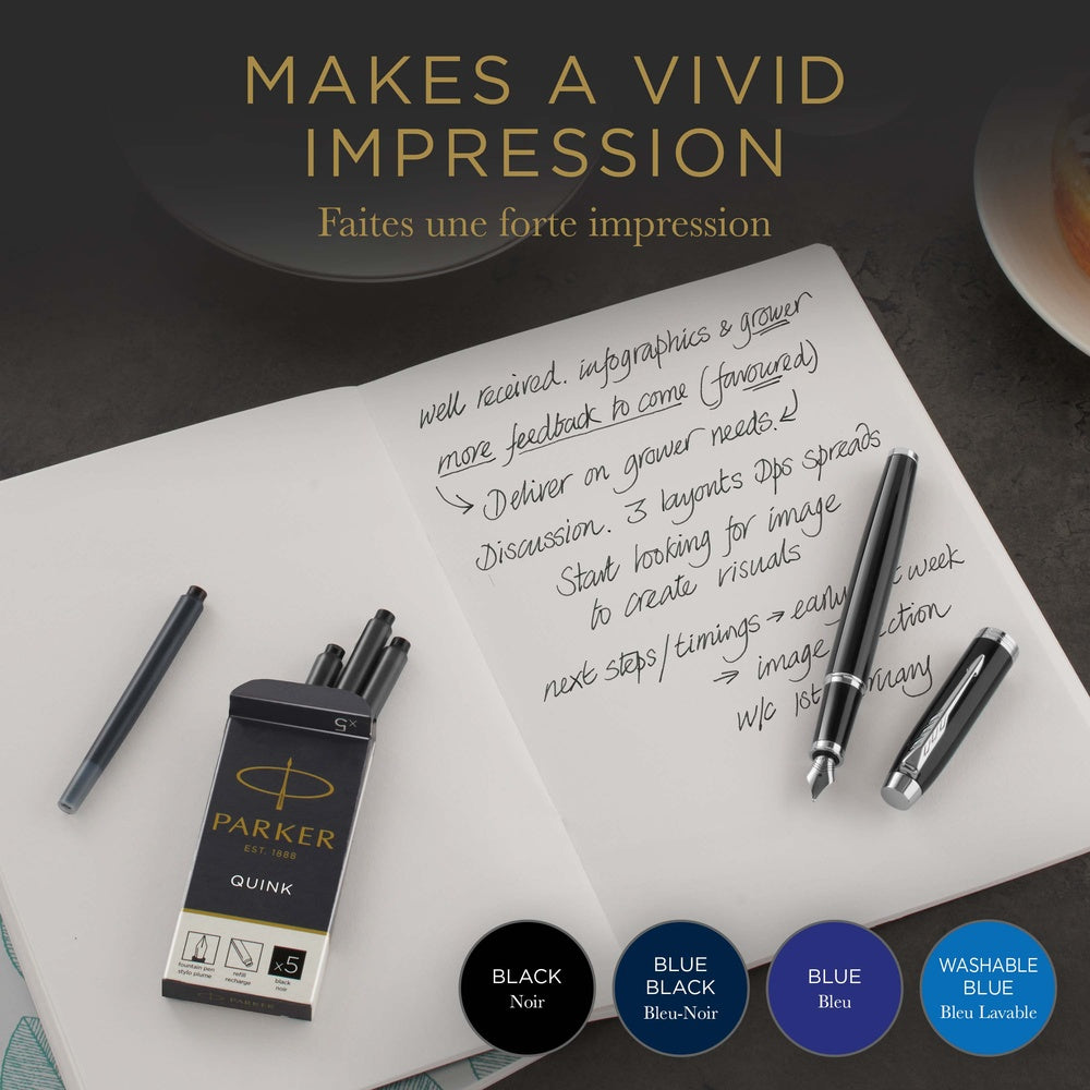 Parker Cartouches d’encre bleue effaçable
