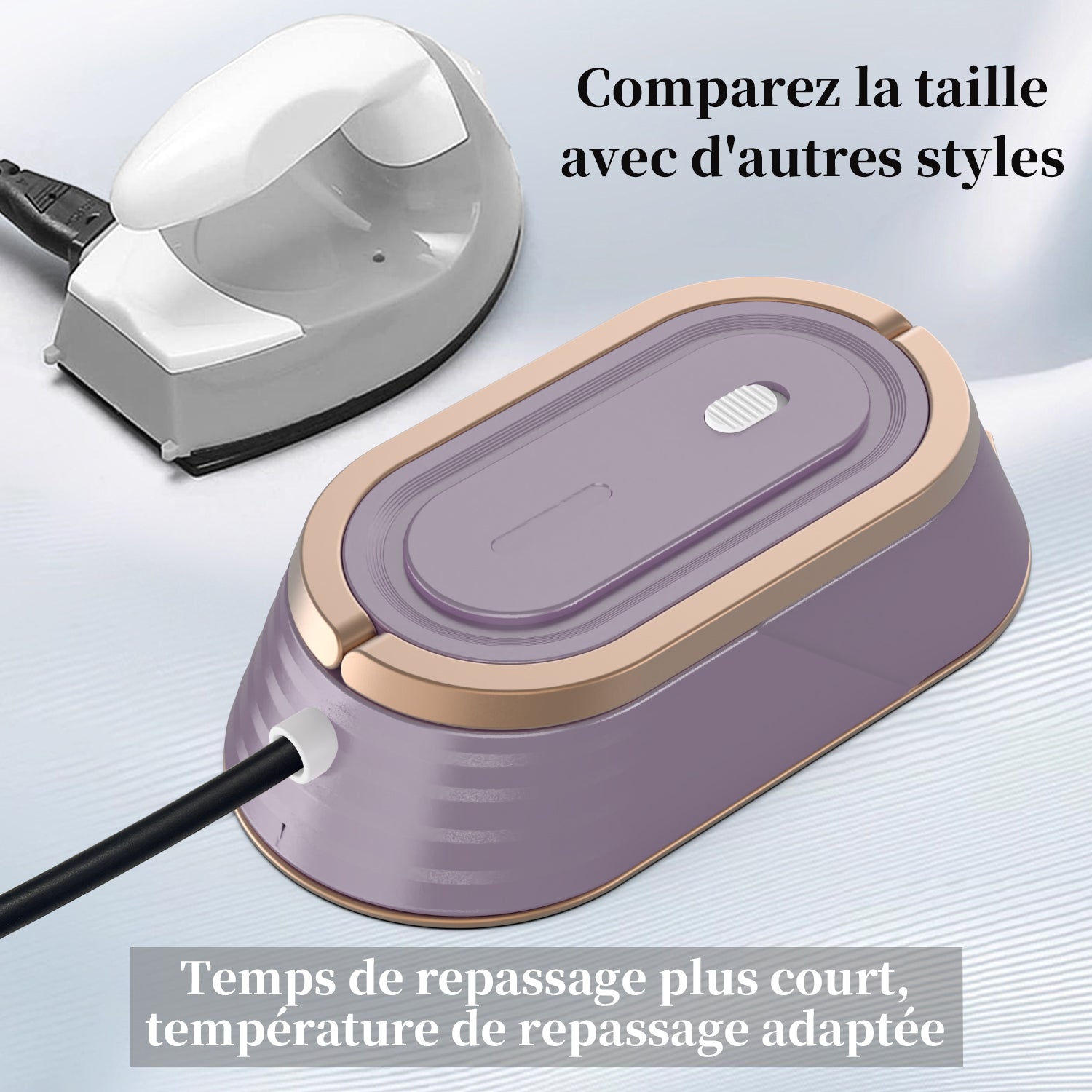 PANCERKA Défroisseur vapeur portable 400 W, 110–240 V à large plage de tension, chauffe rapide, fer à repasser vapeur léger et maniable, finition mate en ABS de qualité supérieure
