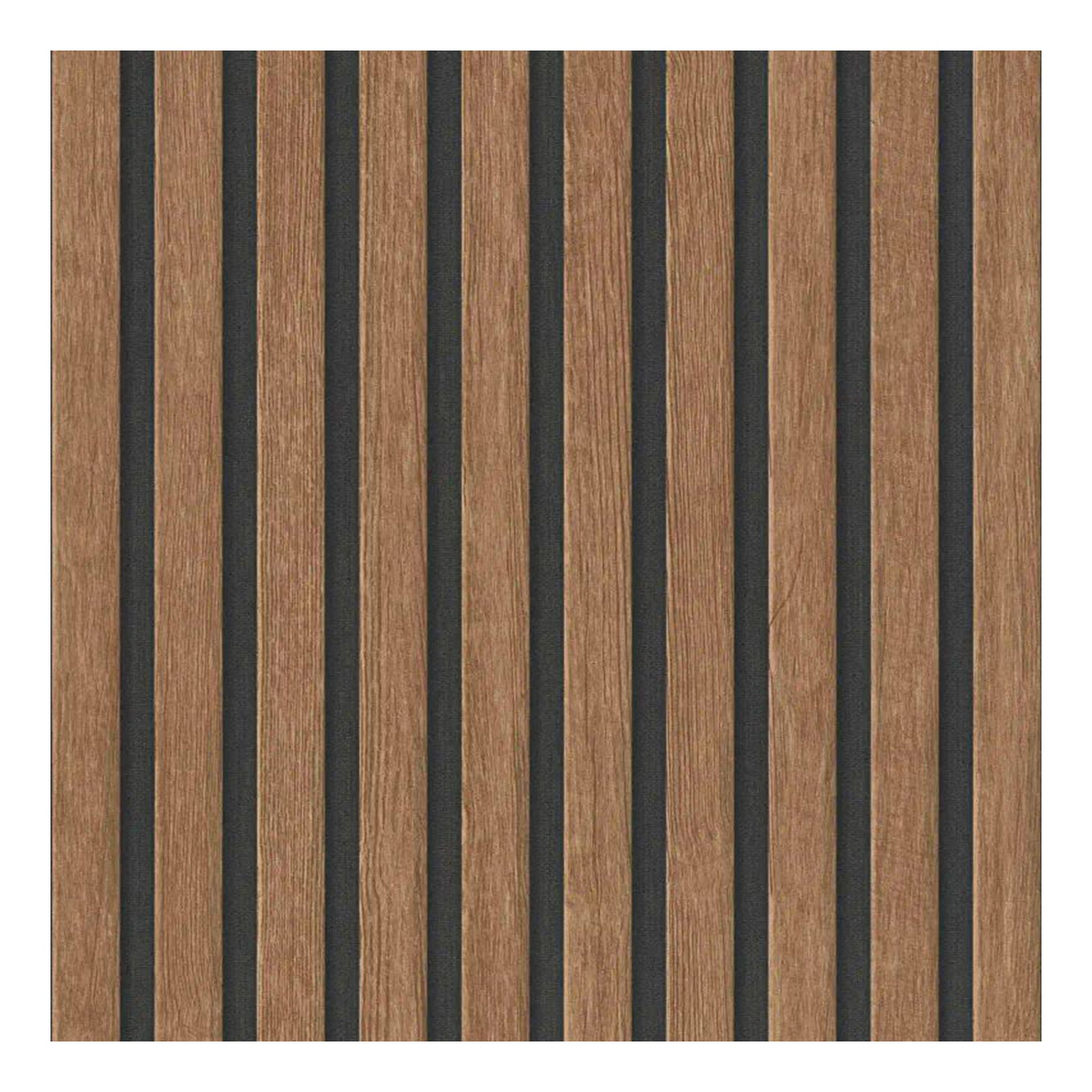 Murgall Rouleau de papier peint adhésif noir et imitation lattes en bois - 60 x 305 cm