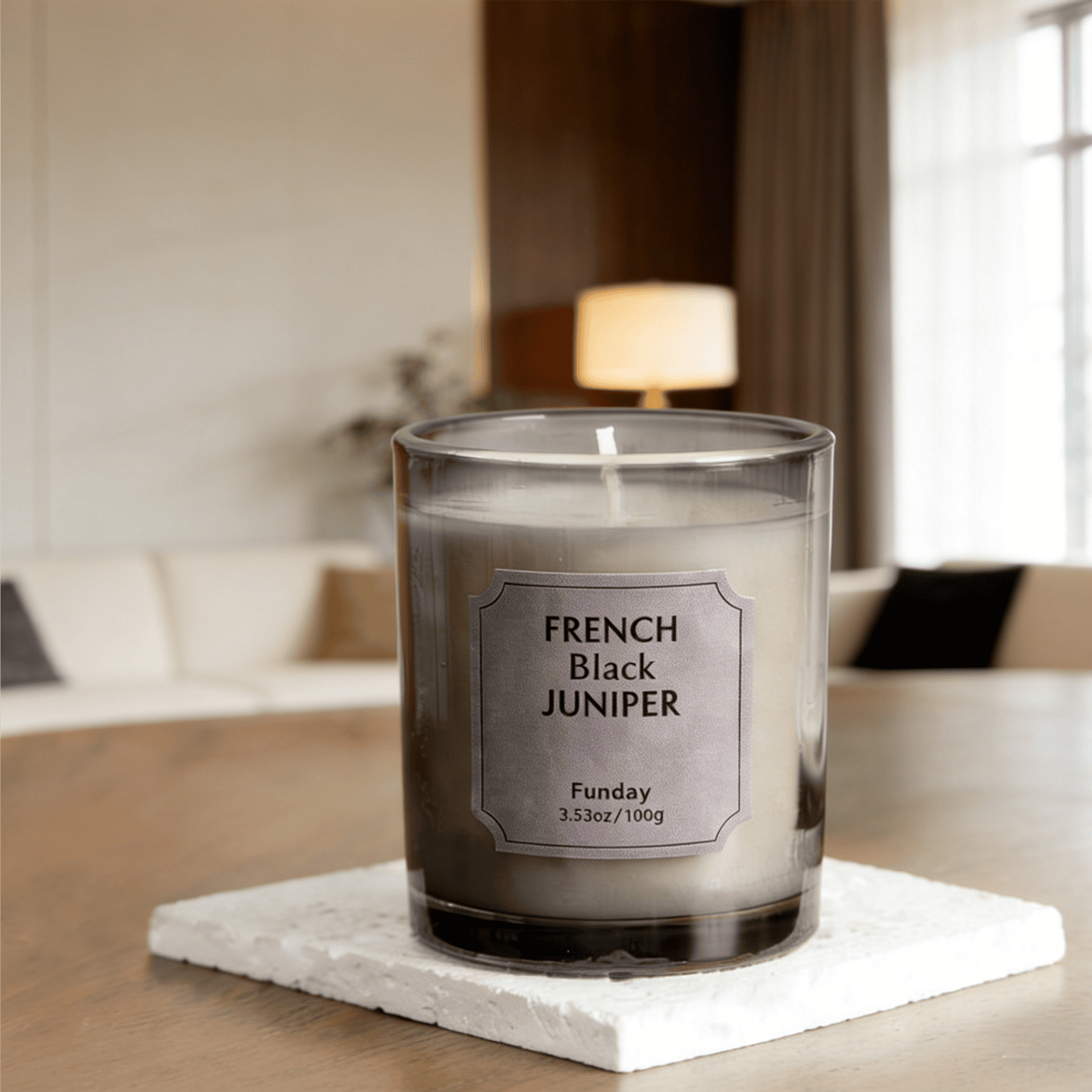 Zooly Amber Time Bougie parfumée - Eucalyptus, Gris clair, 100 g, 1 pièce