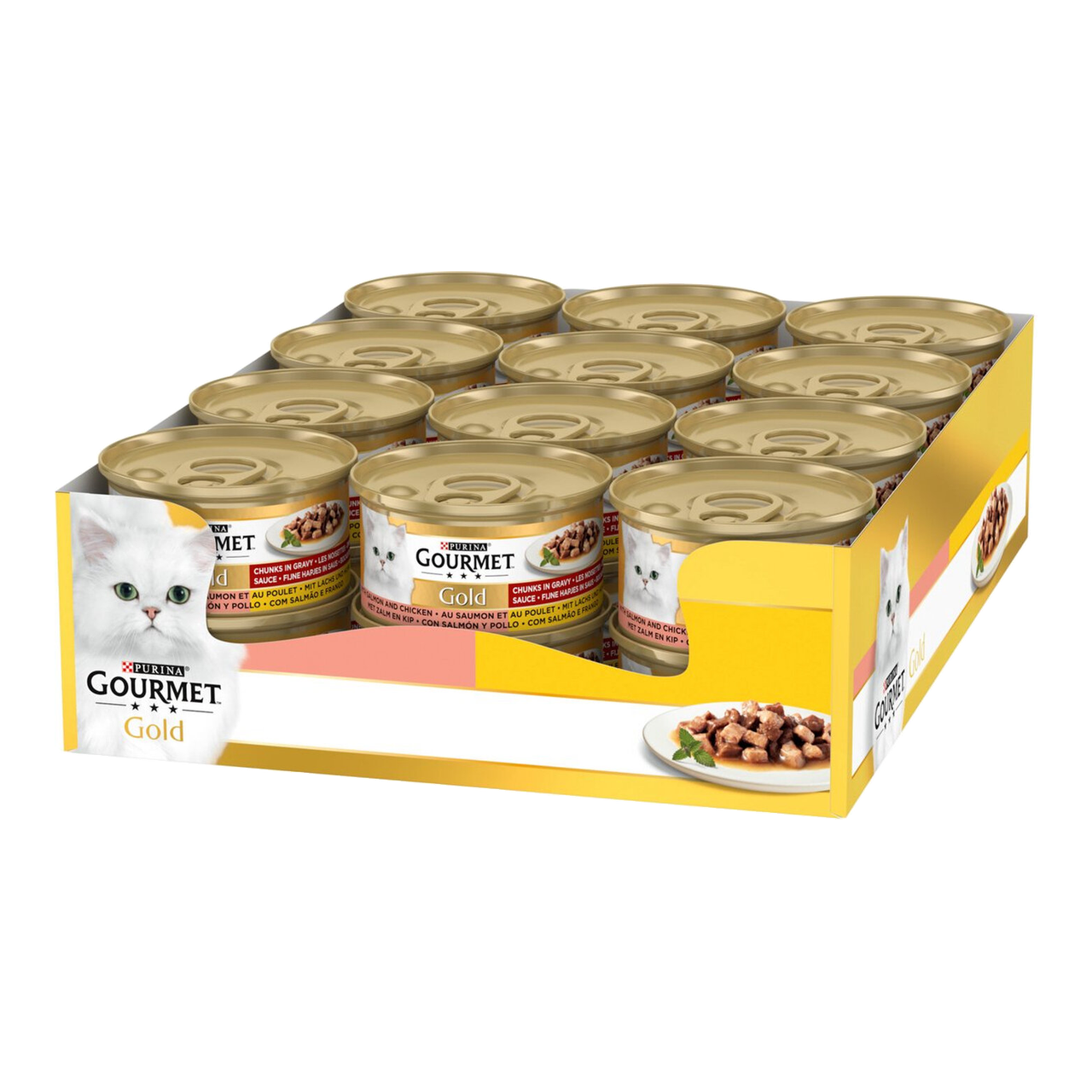 Gourmet Gold Aliment humide pour chat au saumon 24 x 85 g