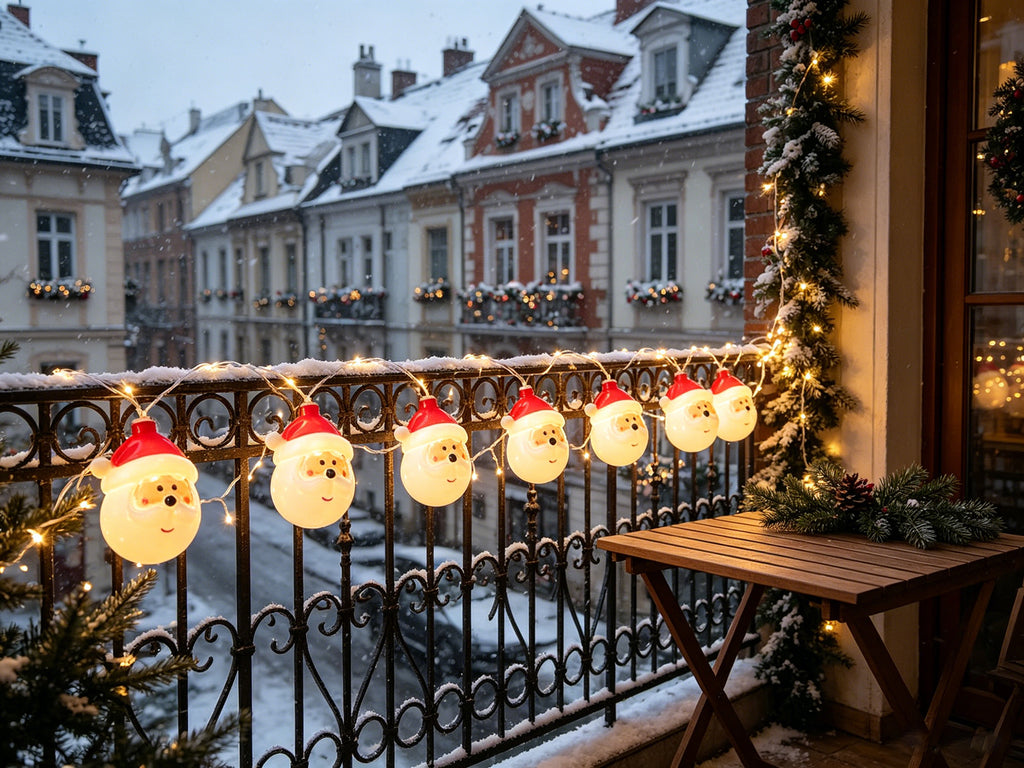 Guirlande lumineuse LED Père Noël pour décoration de sapin de Noël, atmosphère festive, idéale pour Noël
